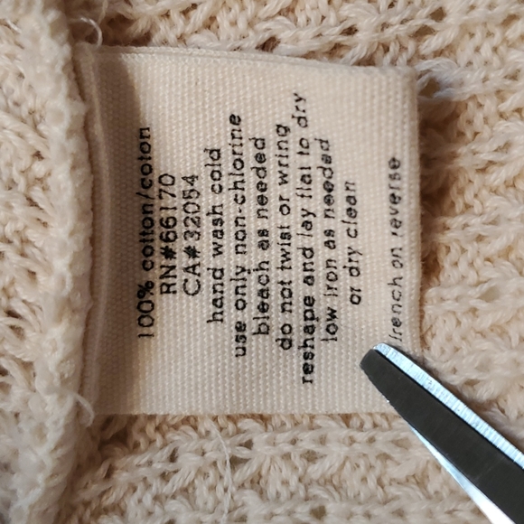 Silence + Noice open cream long sleeve cotton cardigan sweater size S - Picture 7 of 7